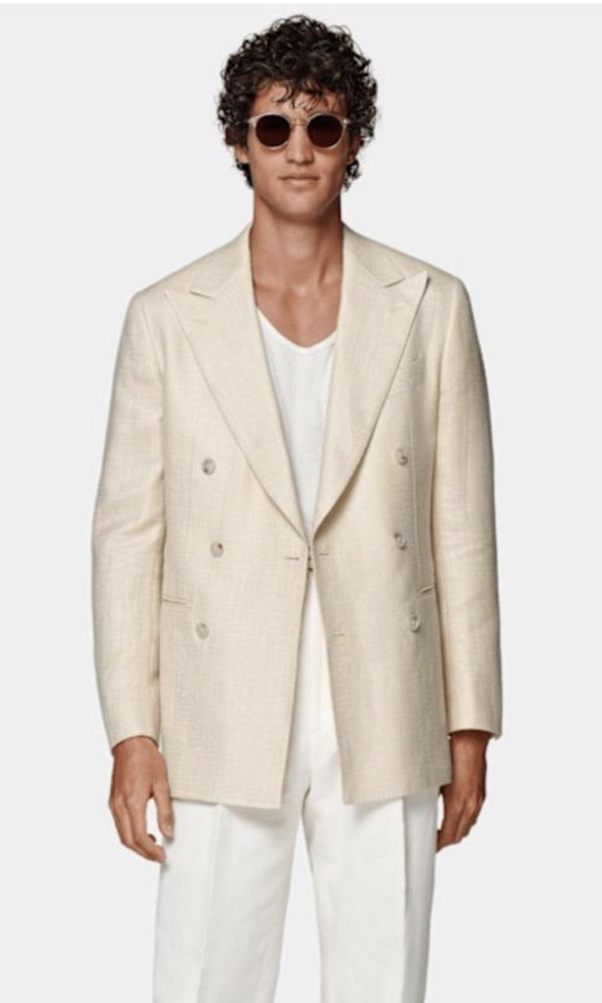 Suitsupply C2071 light brown herringbone Tailored Fit Havana double-breasted blazer