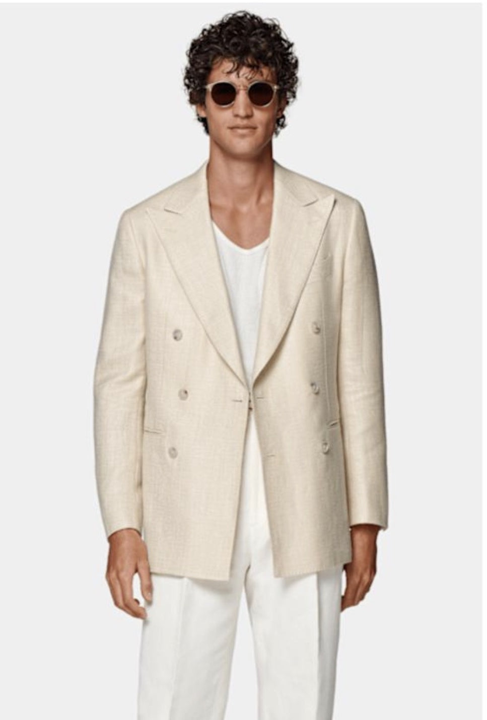 Suitsupply C2071 light brown herringbone Tailored Fit Havana double-breasted blazer