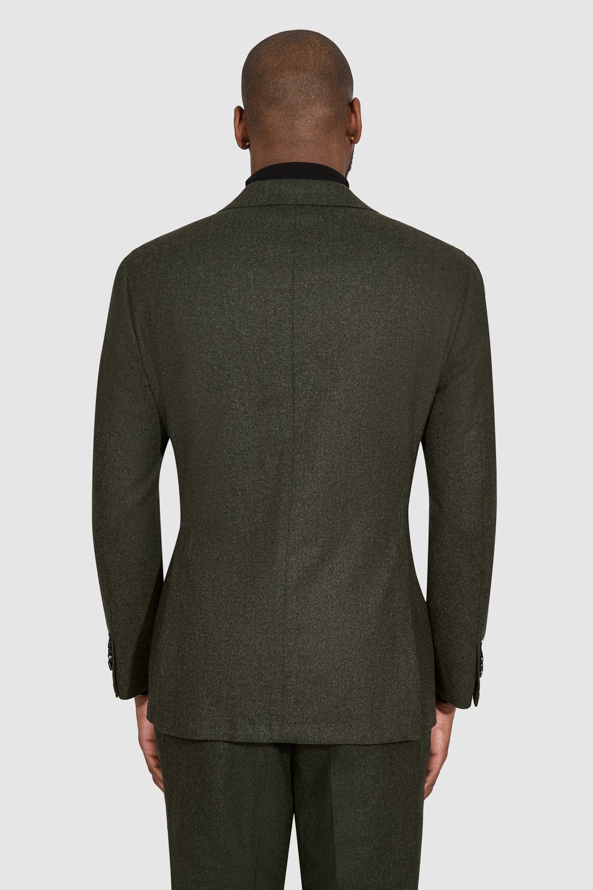 Suitsupply C6183 dark green Havana wool flannel suit - view 3