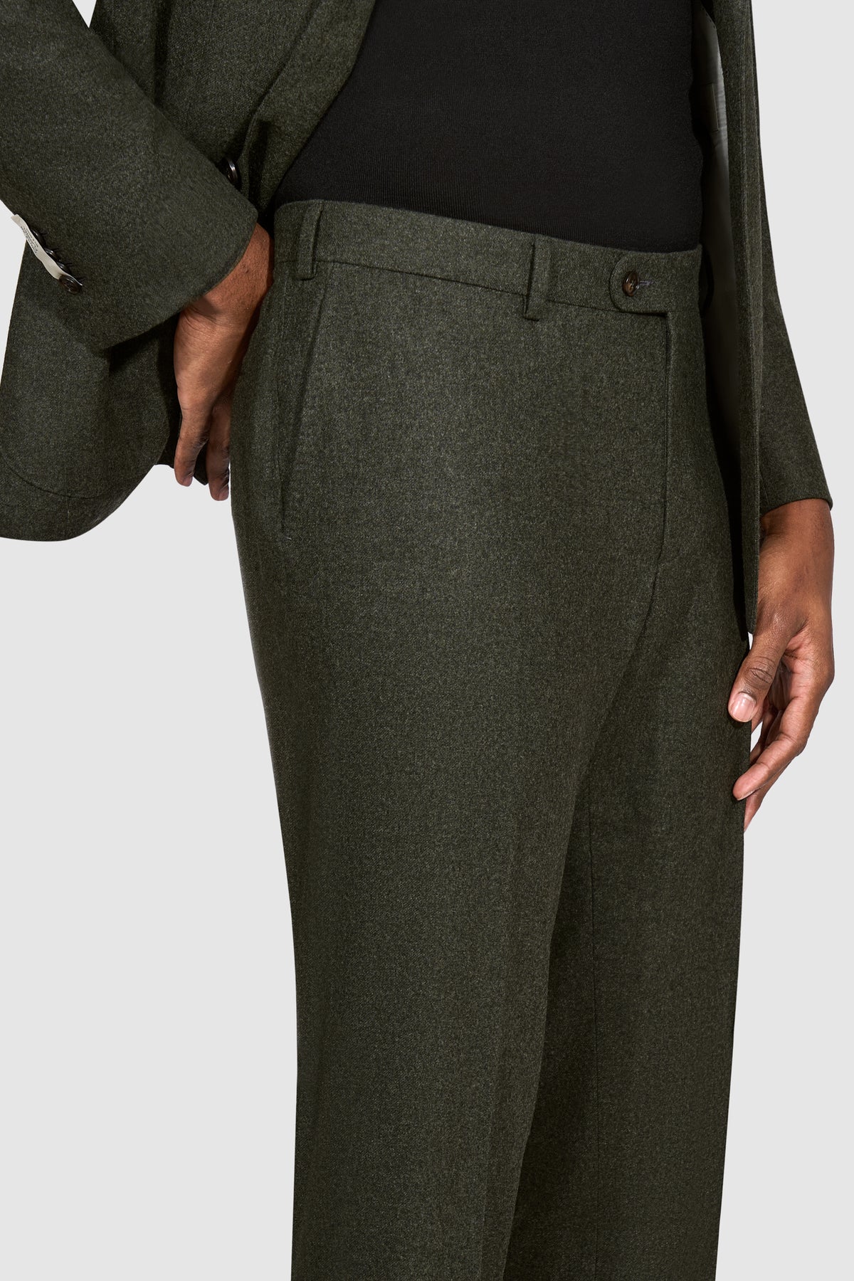 Suitsupply C6183 dark green Havana wool flannel suit - view 4
