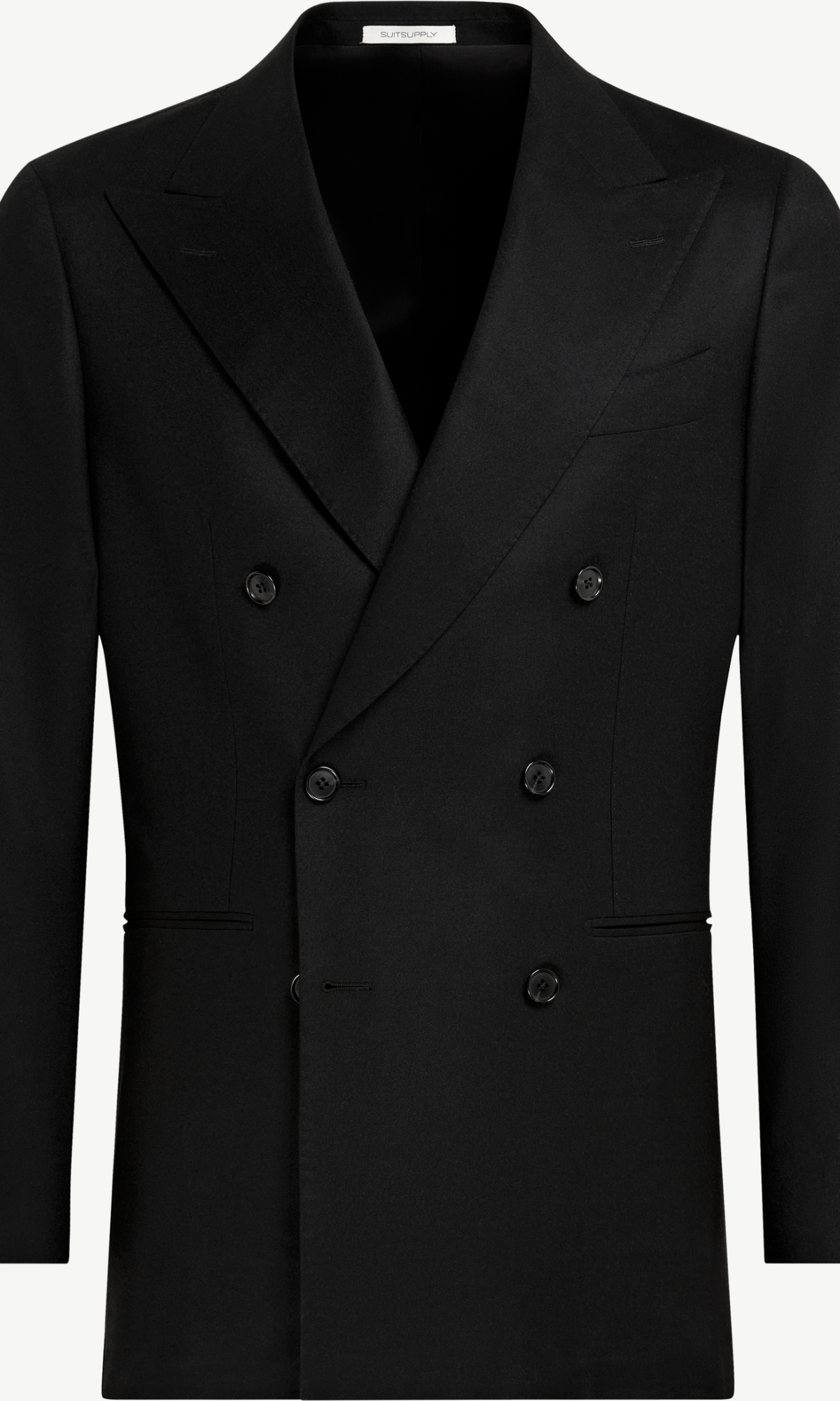 Suitsupply Black Havana Suit in VBC S120's Flannel Wool - C6703