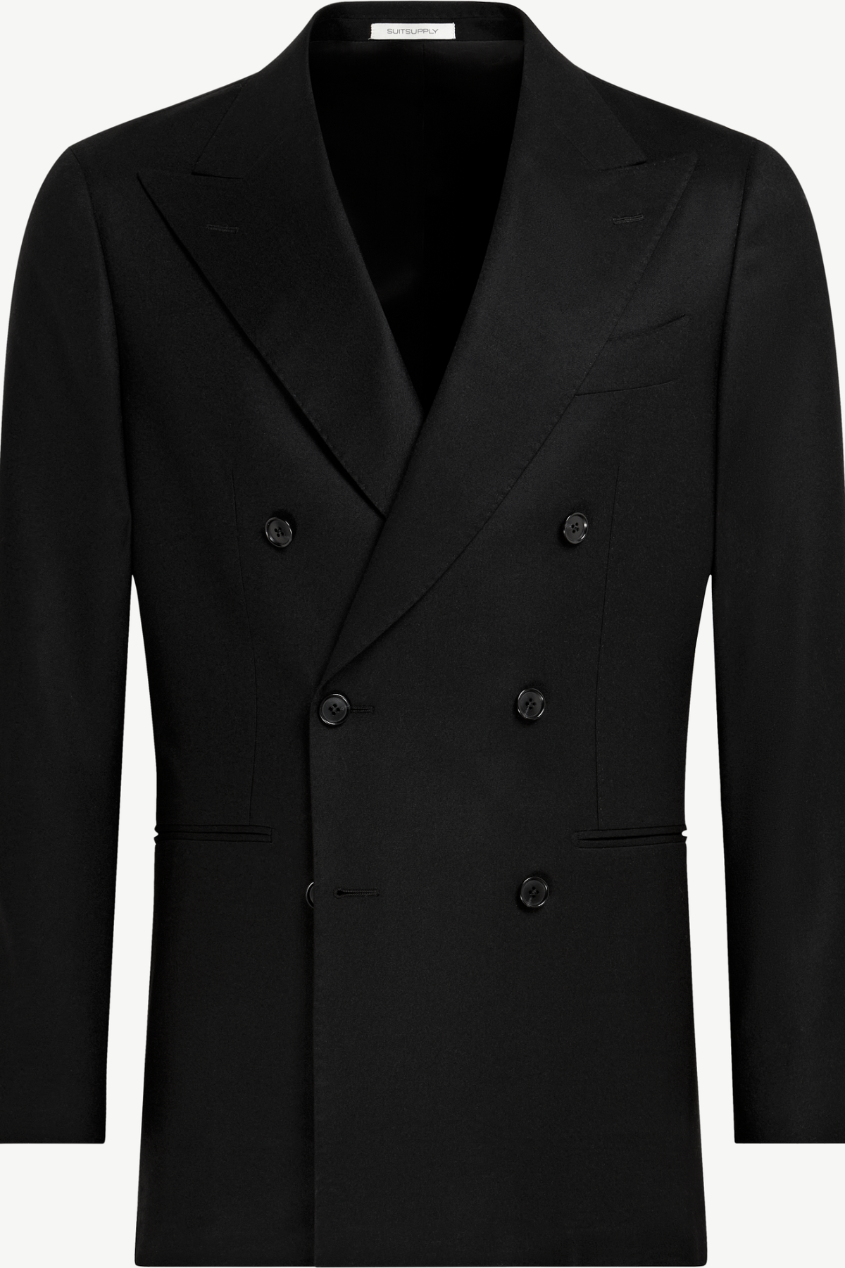 Suitsupply Black Havana Suit in VBC S120's Flannel Wool - C6703