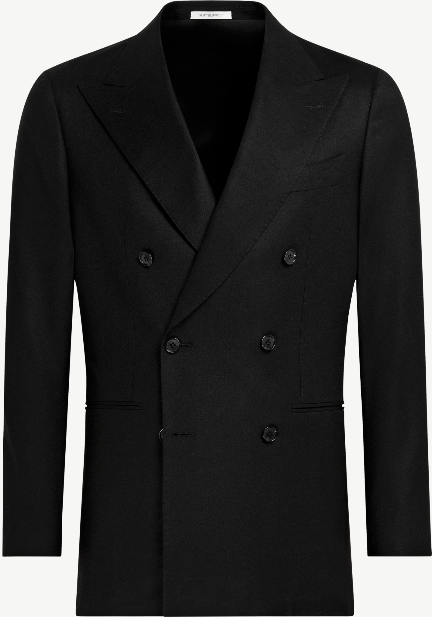 Suitsupply Black Havana Suit in VBC S120's Flannel Wool - C6703