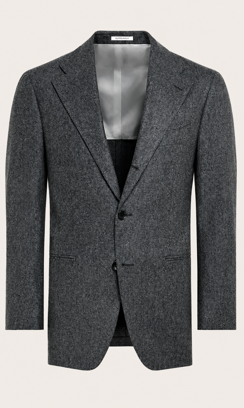 Suitsupply Mid Grey Relaxed Fit Roma Suit in Vitale Barberis Canonico wool flannel