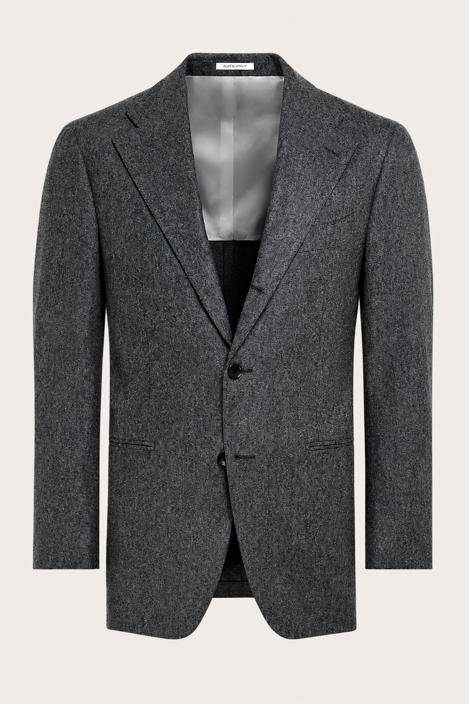 Suitsupply Mid Grey Relaxed Fit Roma Suit in Vitale Barberis Canonico wool flannel