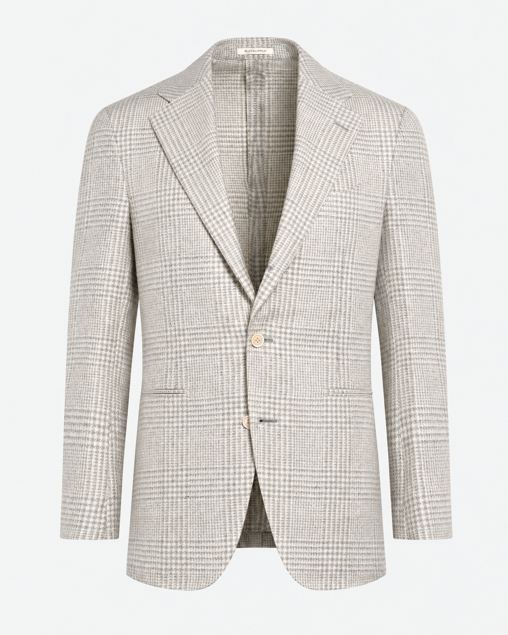Suitsupply Roma light grey checked Ferla linen-silk-wool-cotton blazer, product C25134