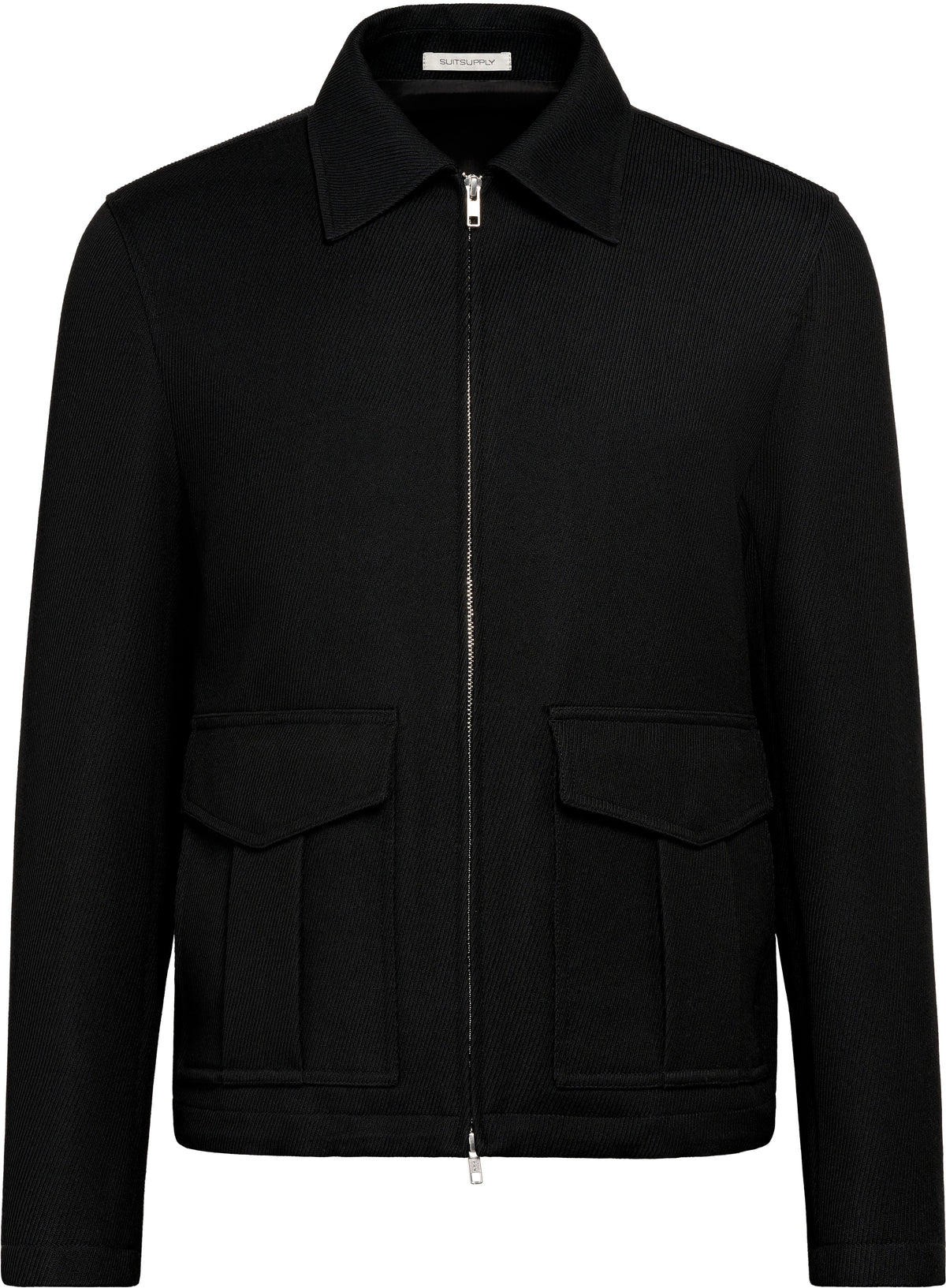 Suitsupply J1017 Winston black wool blend bomber jacket front view