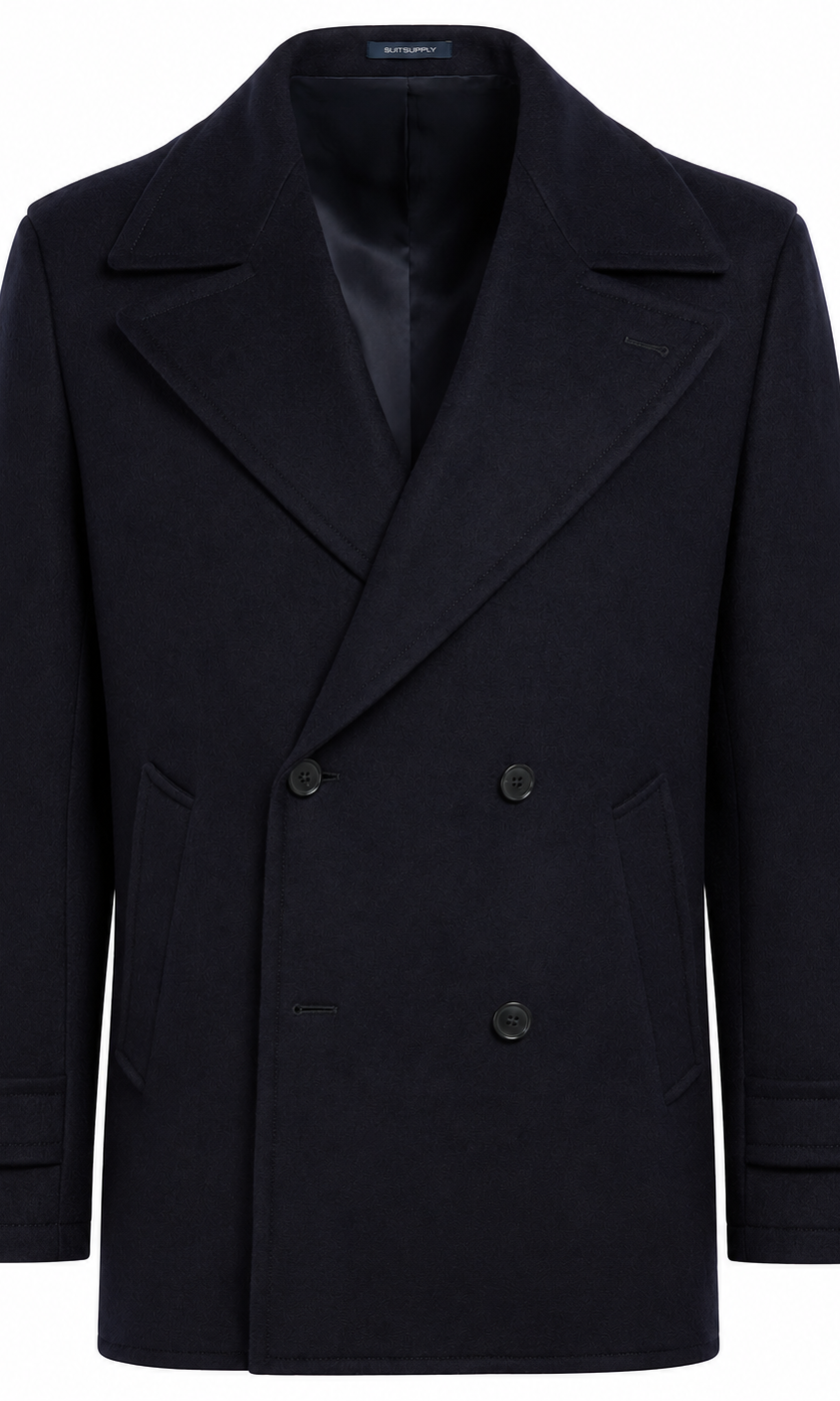 Suitsupply J1050 Navy Pure Wool Peacoat