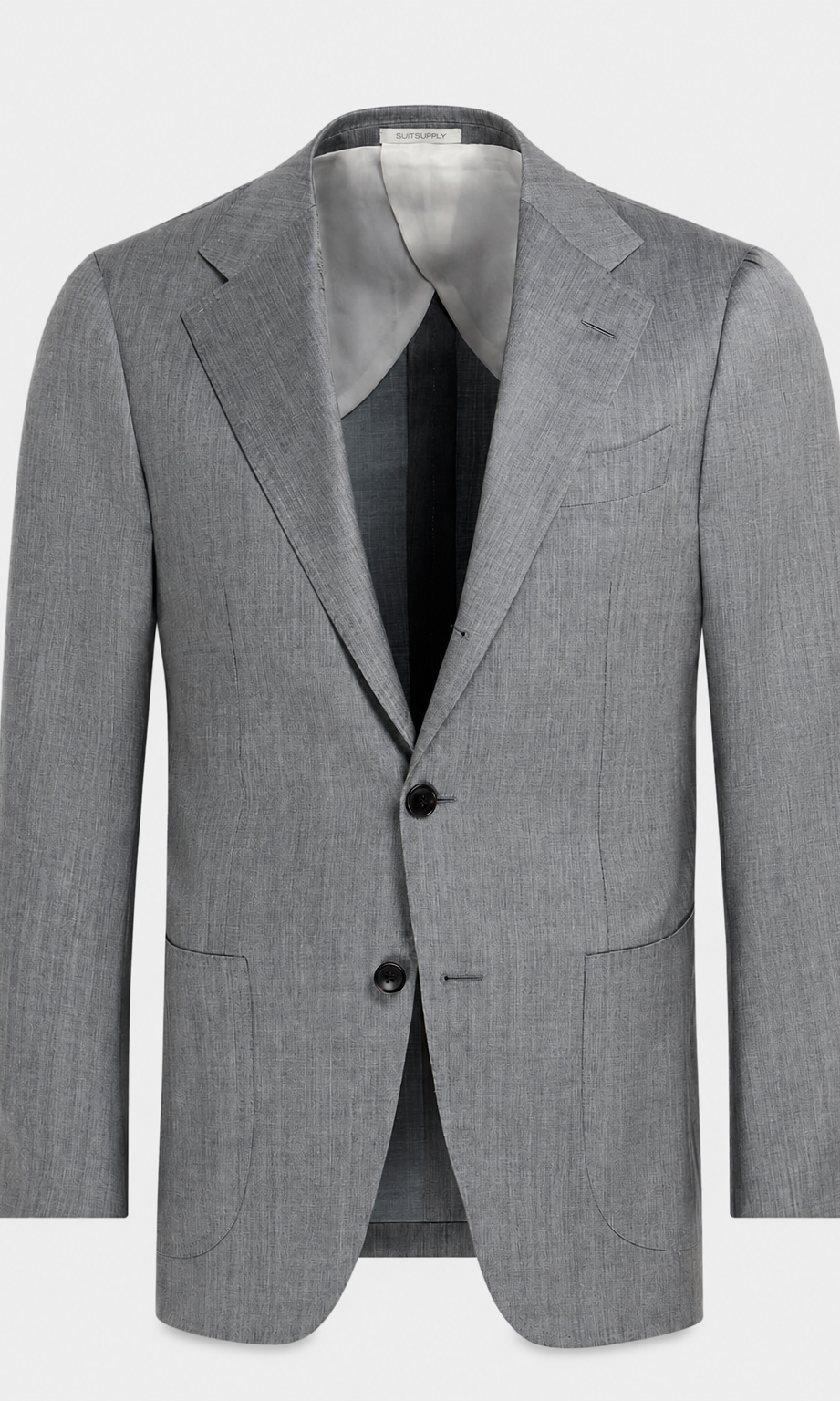 Suitsupply P6441 Havana mid grey herringbone wool-silk suit jacket