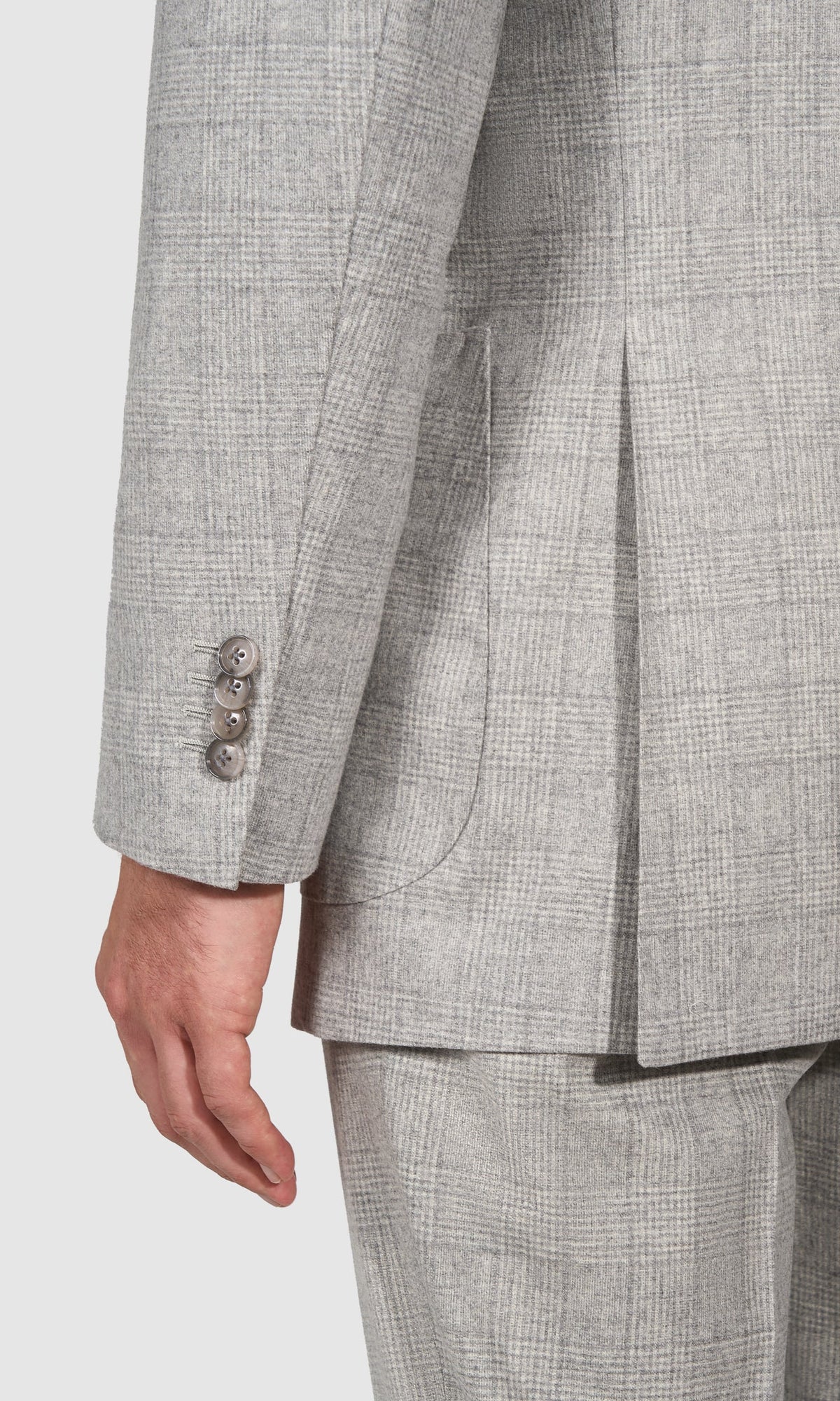 Suitsupply P6536 Gray Check Wool and Cashmere Double-Breasted Suit