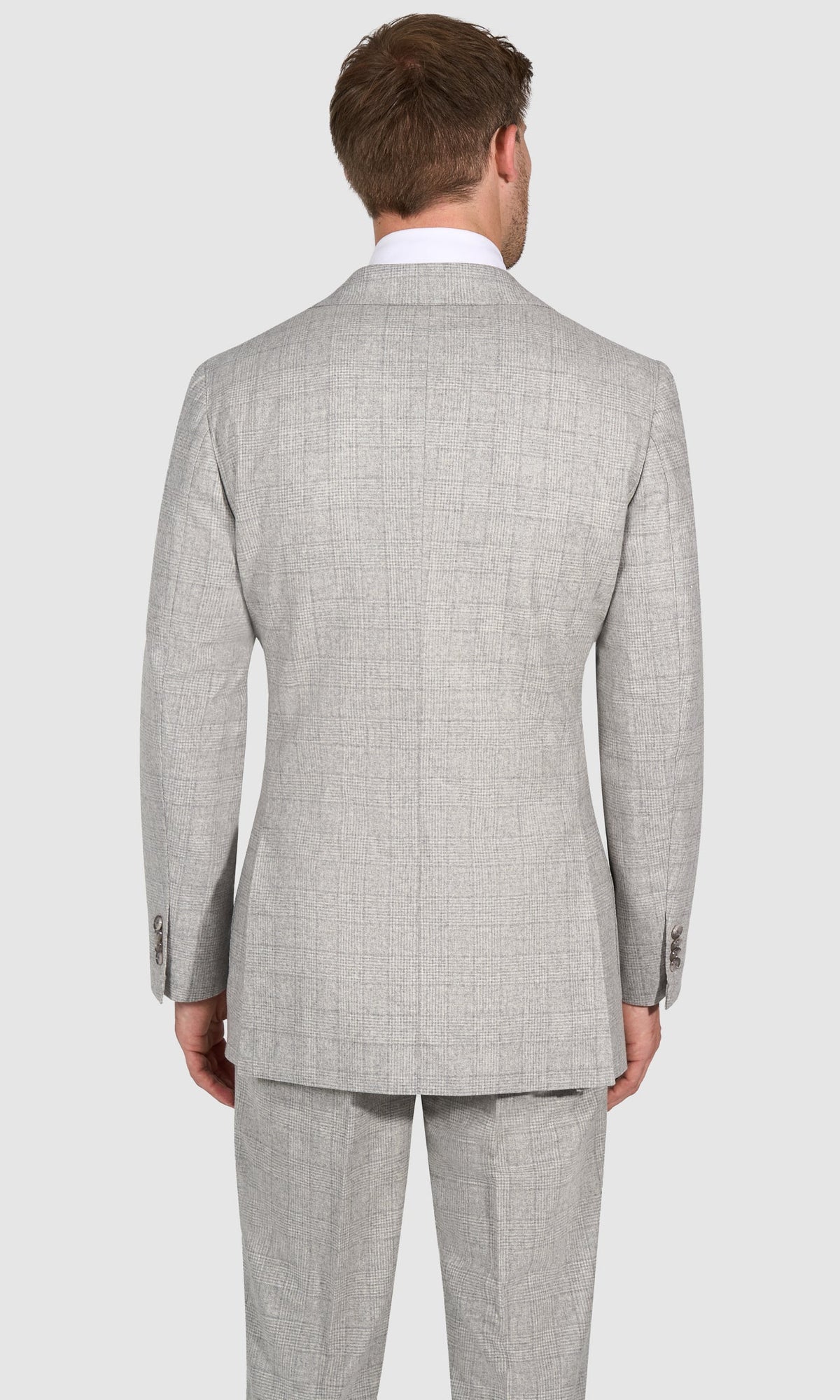 Suitsupply P6536 Gray Check Wool and Cashmere Double-Breasted Suit