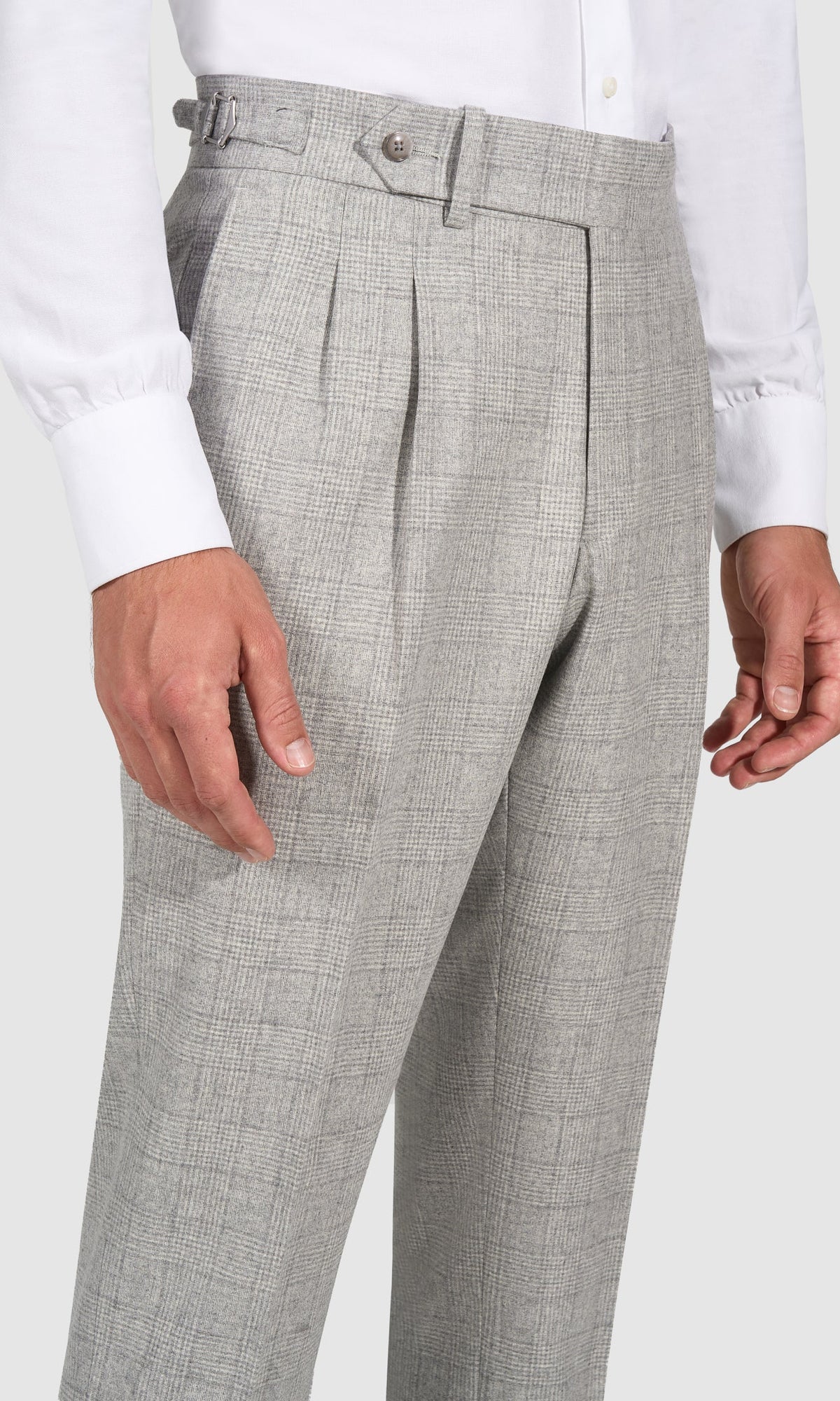 Suitsupply P6536 Gray Check Wool and Cashmere Double-Breasted Suit