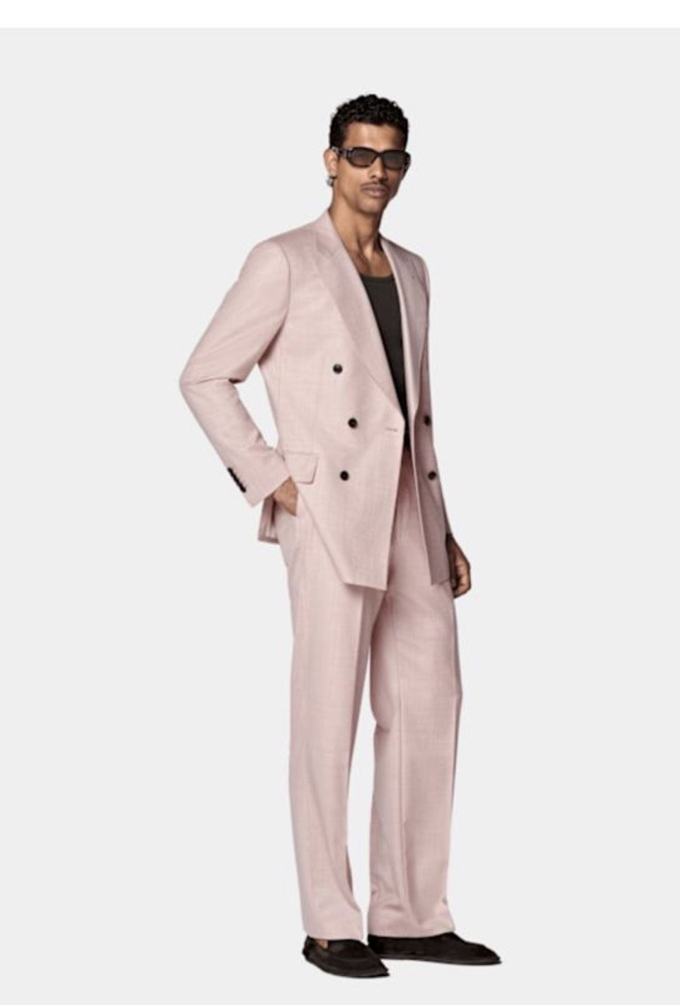 Suitsupply P7116 pink Milano double-breasted suit in E.Thomas S130's wool