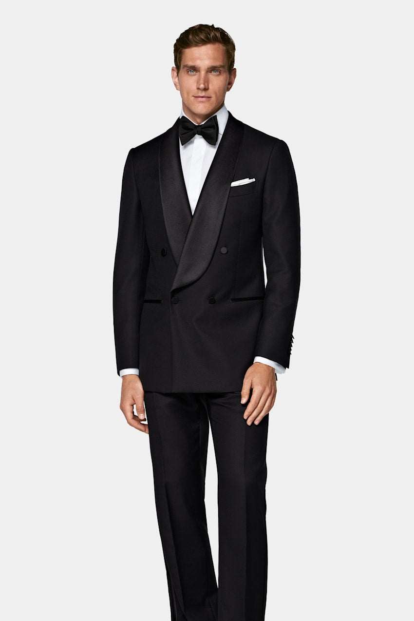 Suitsupply P7149 black Milano shawl lapel tuxedo in Vitale Barberis Canonico wool
