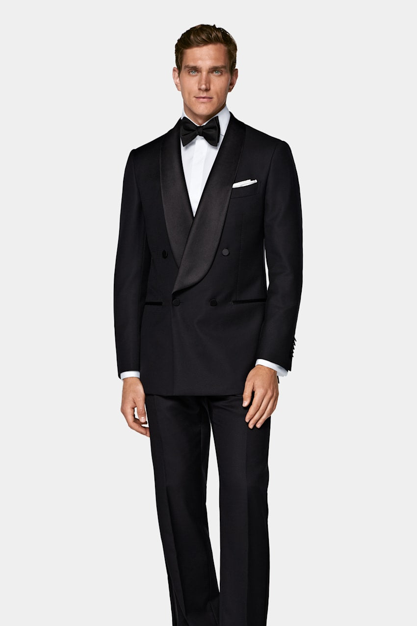 Suitsupply P7149 black Milano shawl lapel tuxedo in Vitale Barberis Canonico wool
