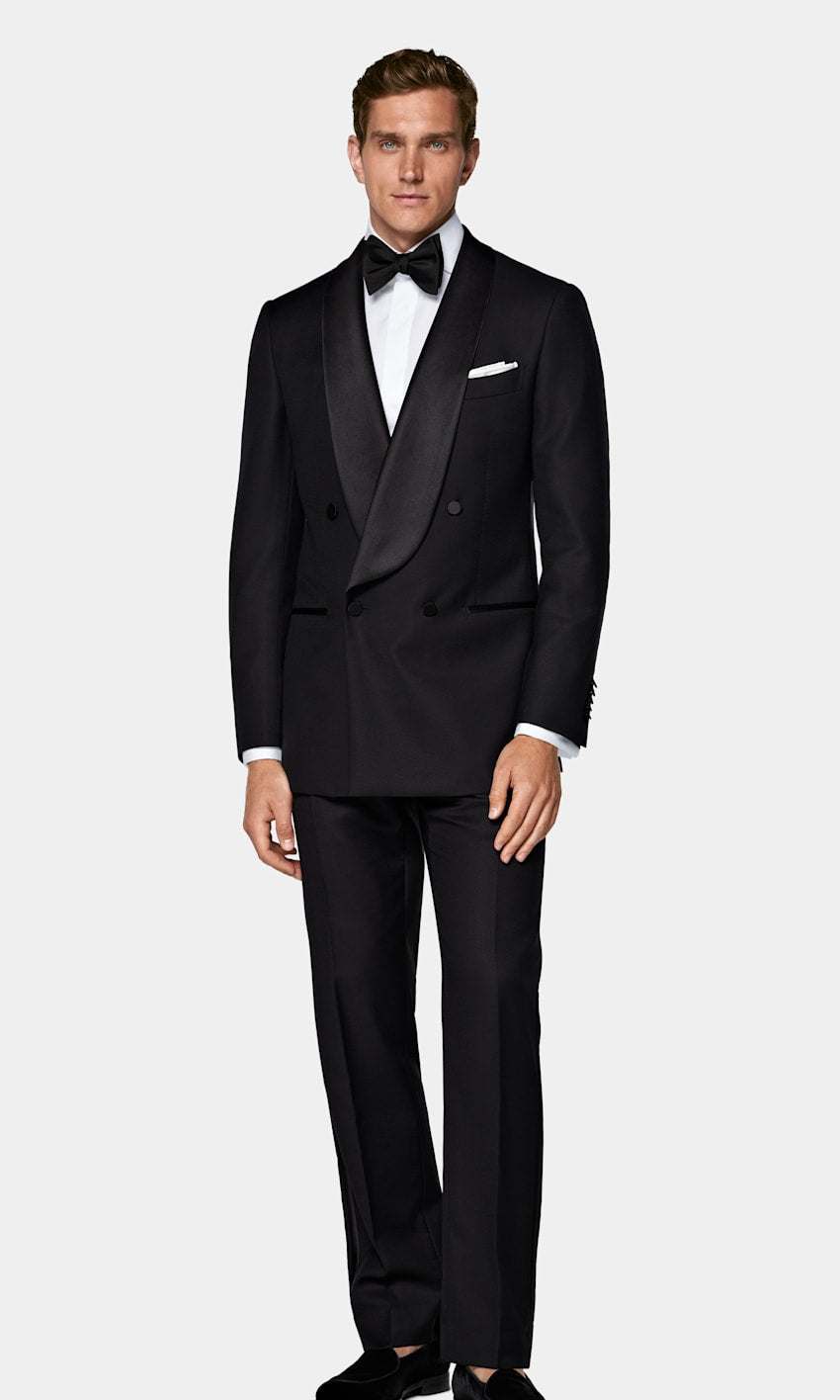 Suitsupply P7149 black Milano shawl lapel tuxedo in Vitale Barberis Canonico wool