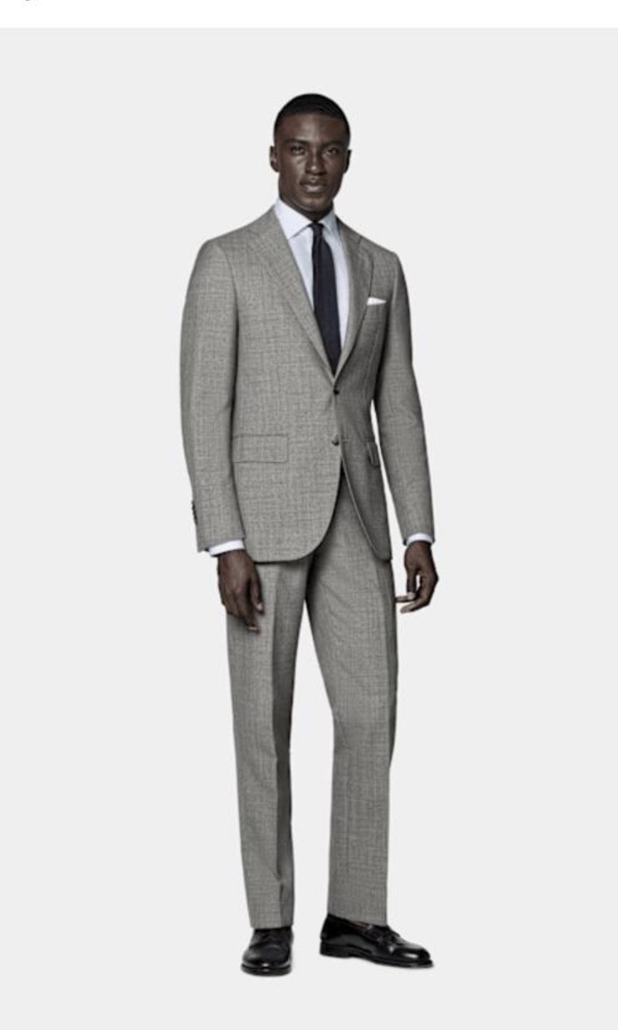 Suitsupply P7293 light grey Perennial Tailored Fit Lazio suit in Vitale Barberis Canonico tropical wool