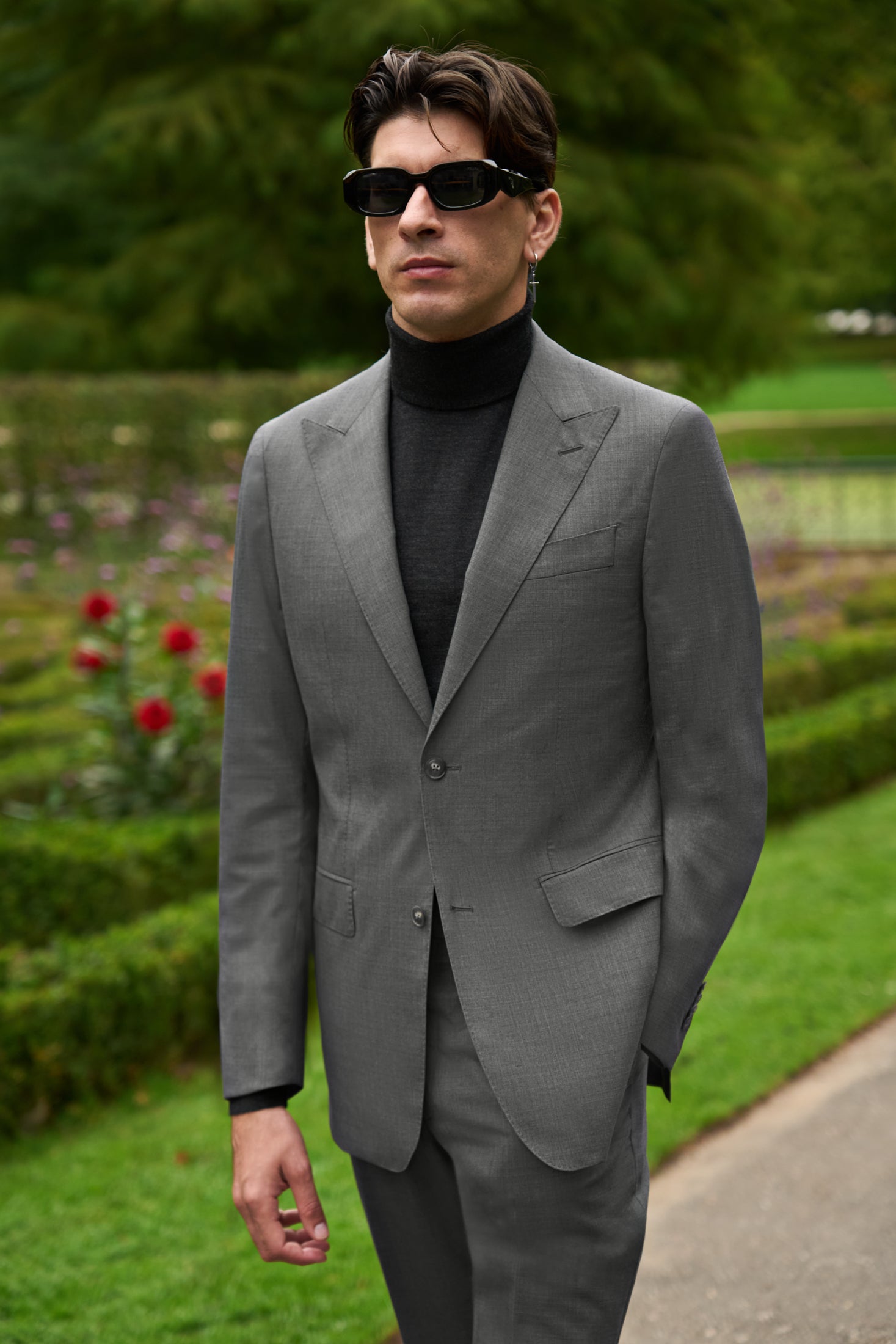 ベイクルーズ　INHERIT Woollike Laidback Suits Dugdale New Fine Worsted Tropical Wool Suit- Grey – Luxire