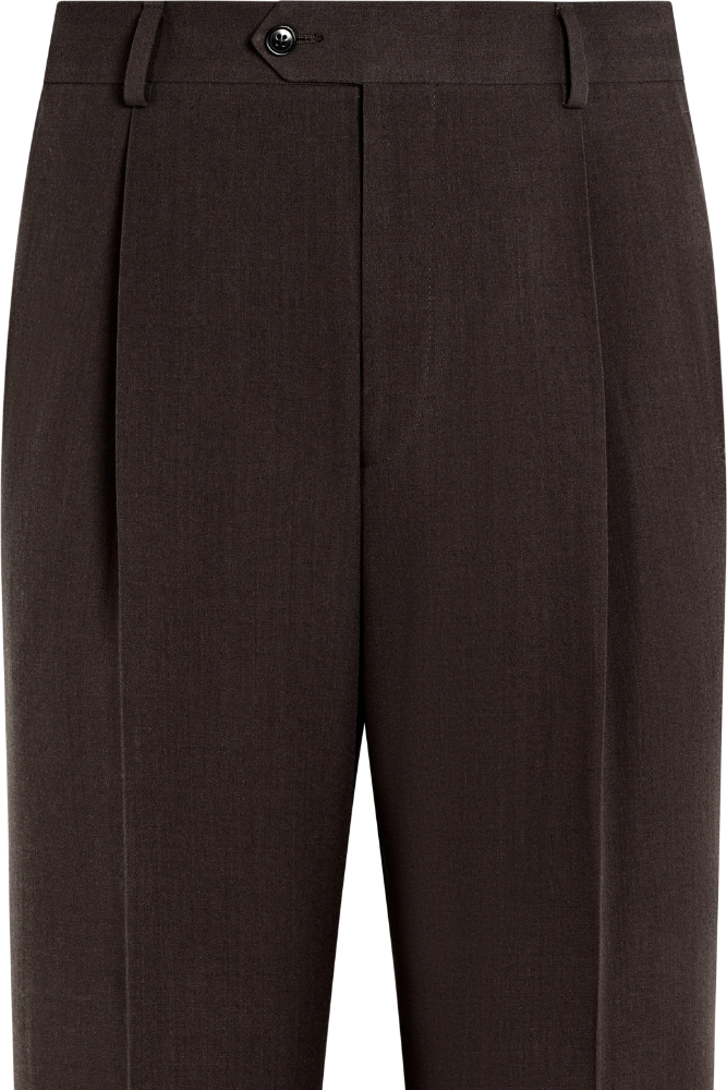 Suitsupply P7143 dark brown Duca suit trousers on white background