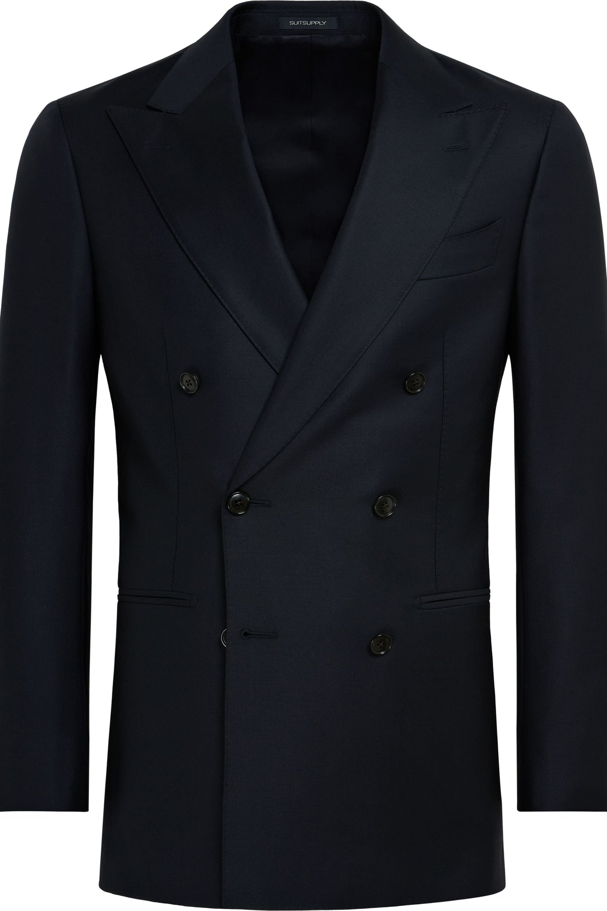 Suitsupply Havana P6634 navy double-breasted Super 110s wool suit front view
