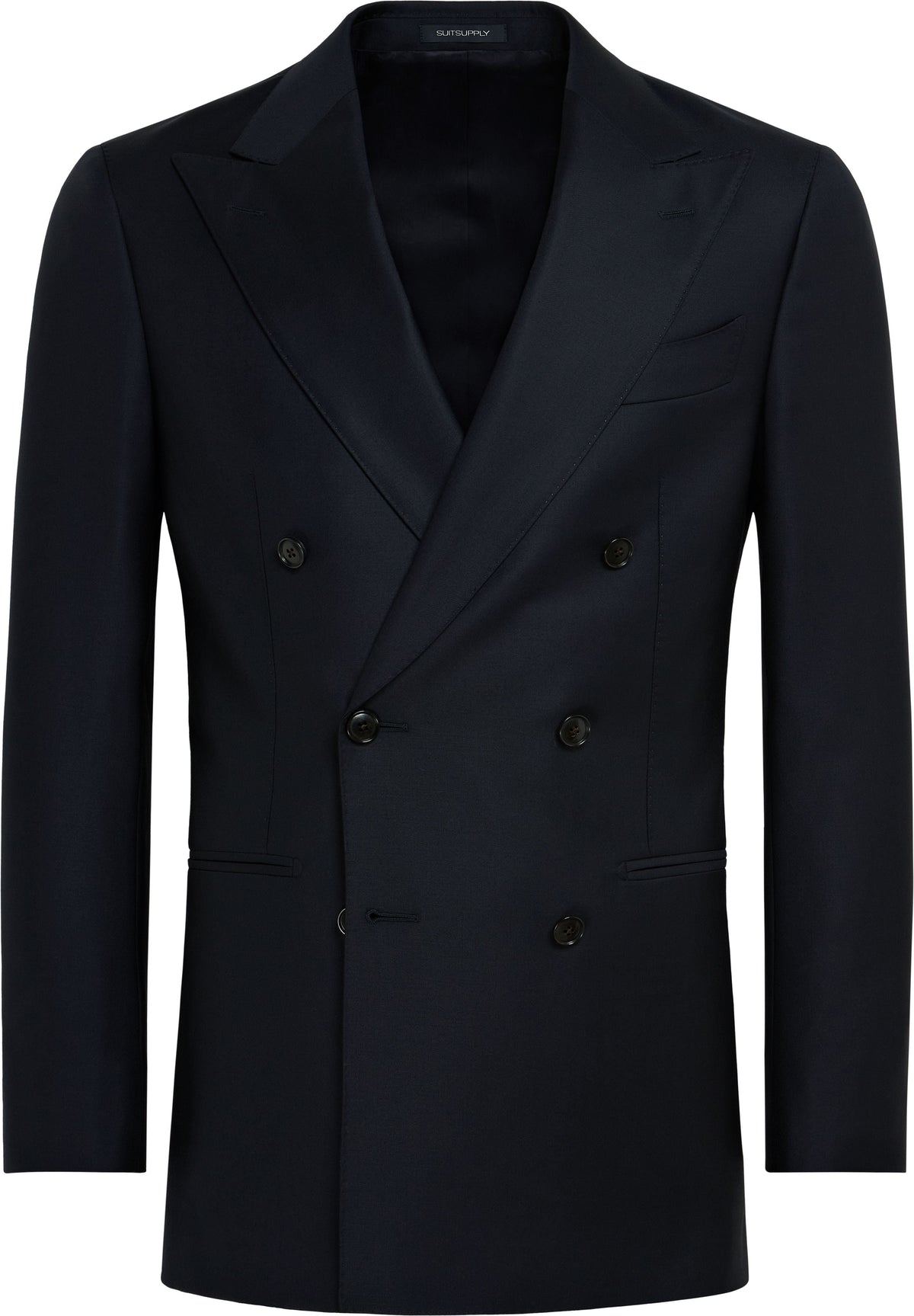 Suitsupply Havana P6634 navy double-breasted Super 110s wool suit front view