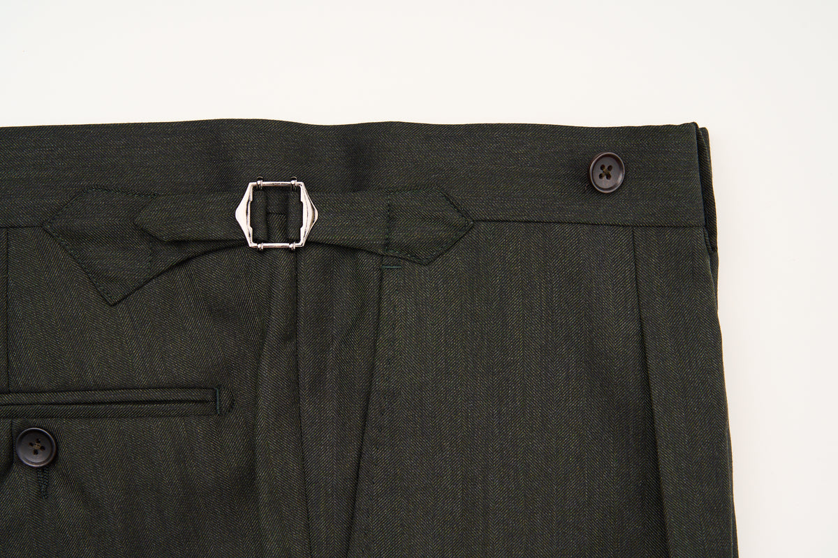 Suitsupply Havana dark green herringbone Drago Super 130s wool suit P6528SR - product photo 7