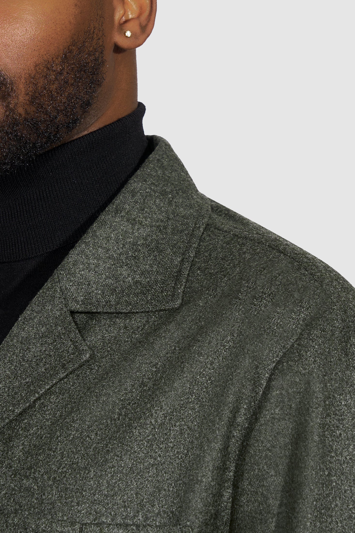 New Suitsupply Sahara Green/Gray Pure Wool Light Flannel