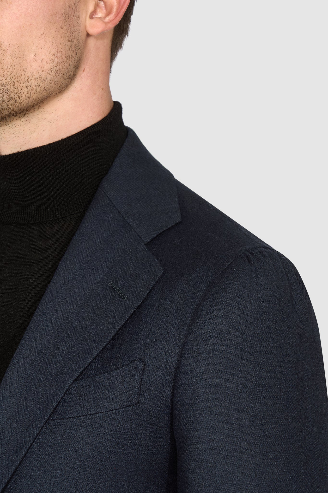 New Suitsupply Havana Tulip Navy Herringbone Wool and Cashmere Blazer SUITREVIEW