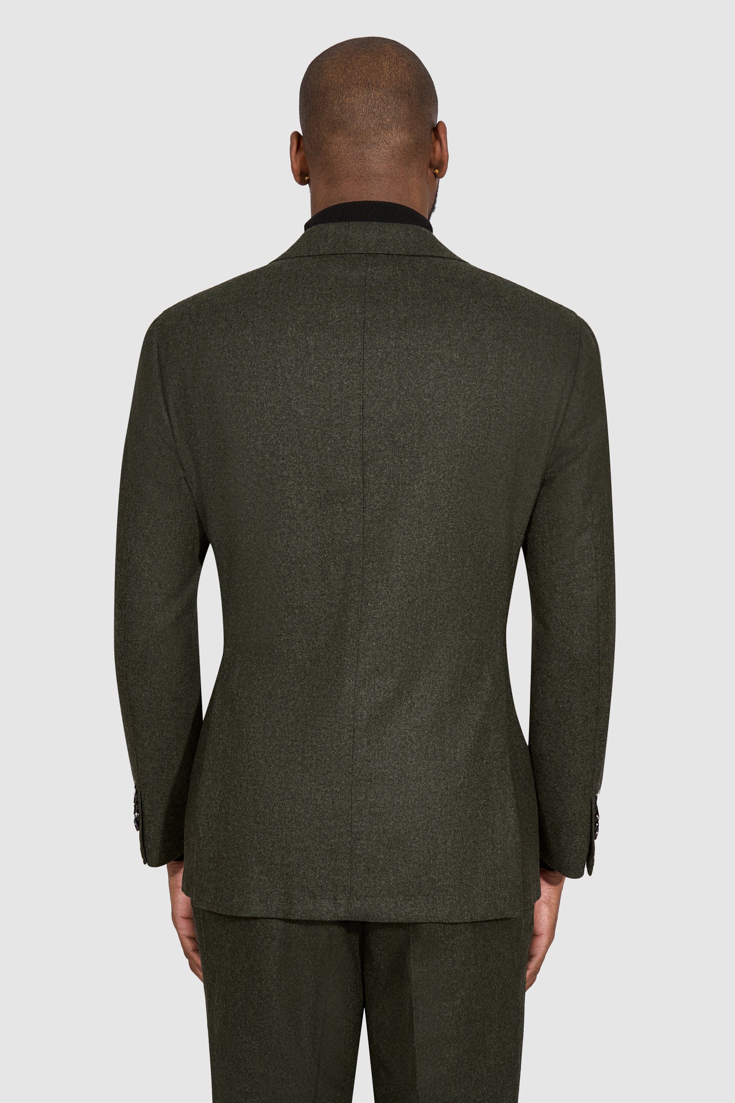 Suitsupply C6183 dark green Havana wool flannel suit - view 3