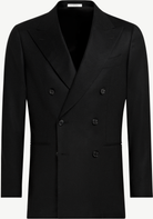 Suitsupply Black Havana Suit in VBC S120's Flannel Wool - C6703