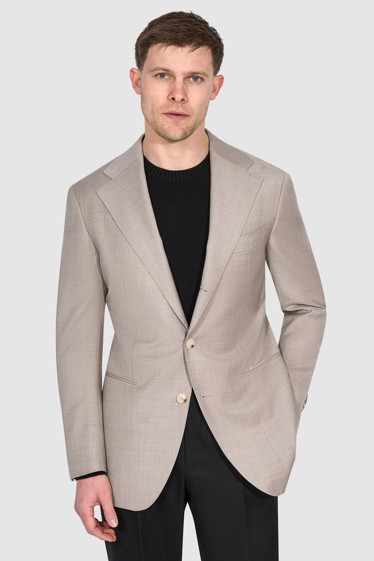 New Suitsupply Roma Gray/Taupe Pure Wool Super 110s All