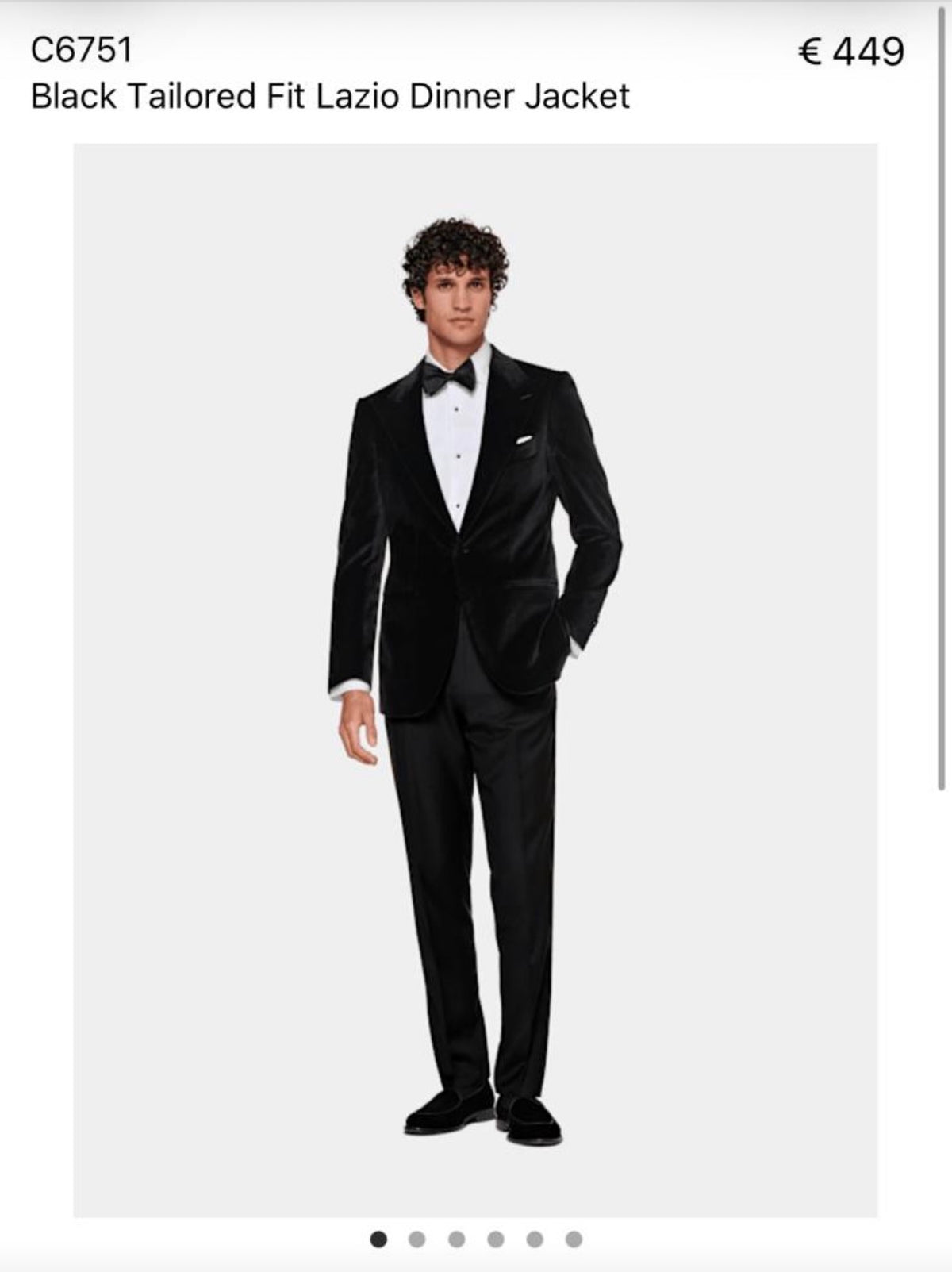 Suitsupply C6751 Black Tailored Fit Lazio Dinner Jacket in Pontoglio stretch cotton velvet