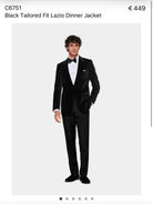Suitsupply C6751 Black Tailored Fit Lazio Dinner Jacket in Pontoglio stretch cotton velvet