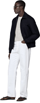 Suitsupply J1127 Navy Wrinkle-Free 4-Ply Wool Bomber Jacket lifestyle view
