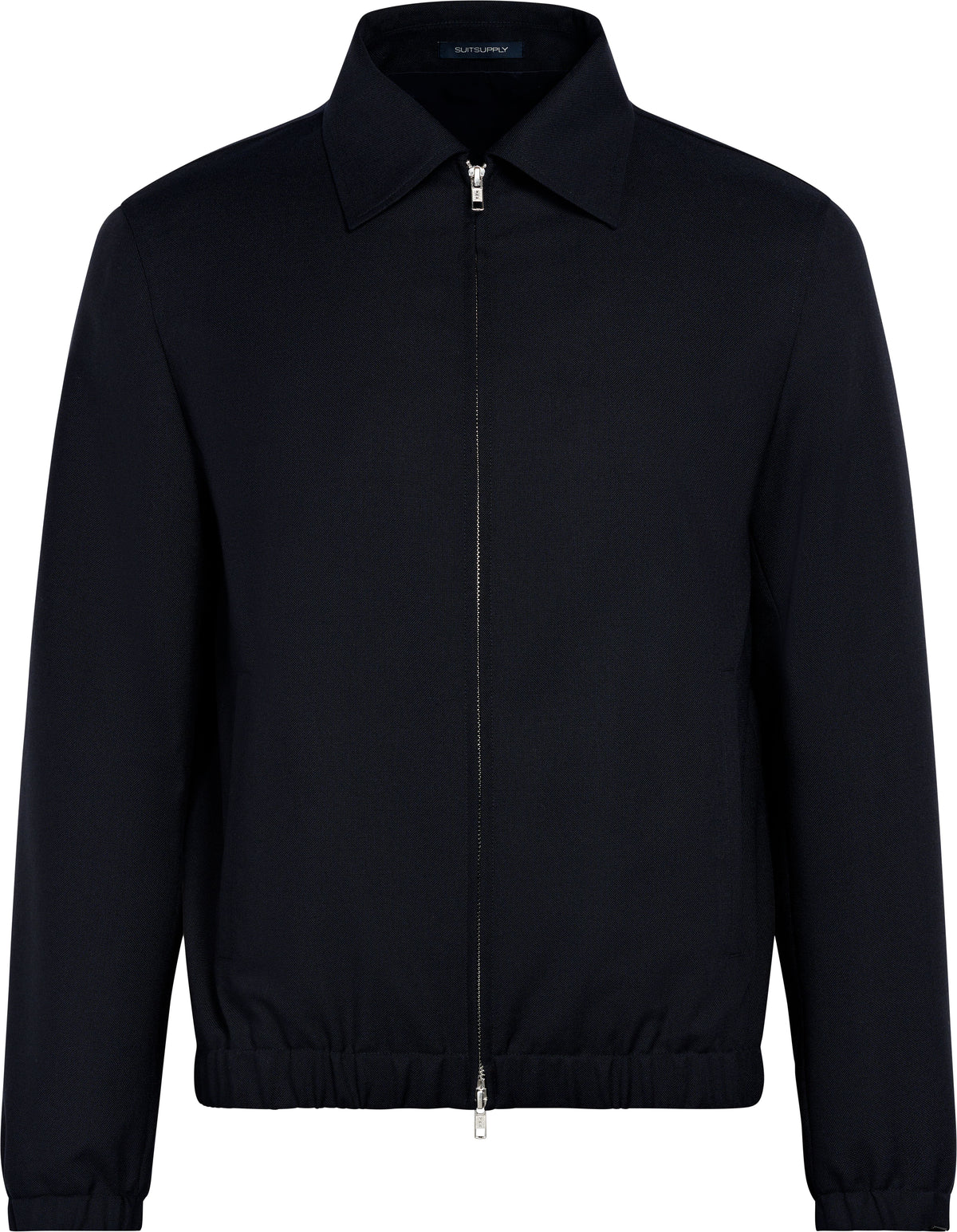 Suitsupply J1127 Navy Wrinkle-Free 4-Ply Wool Bomber Jacket front view