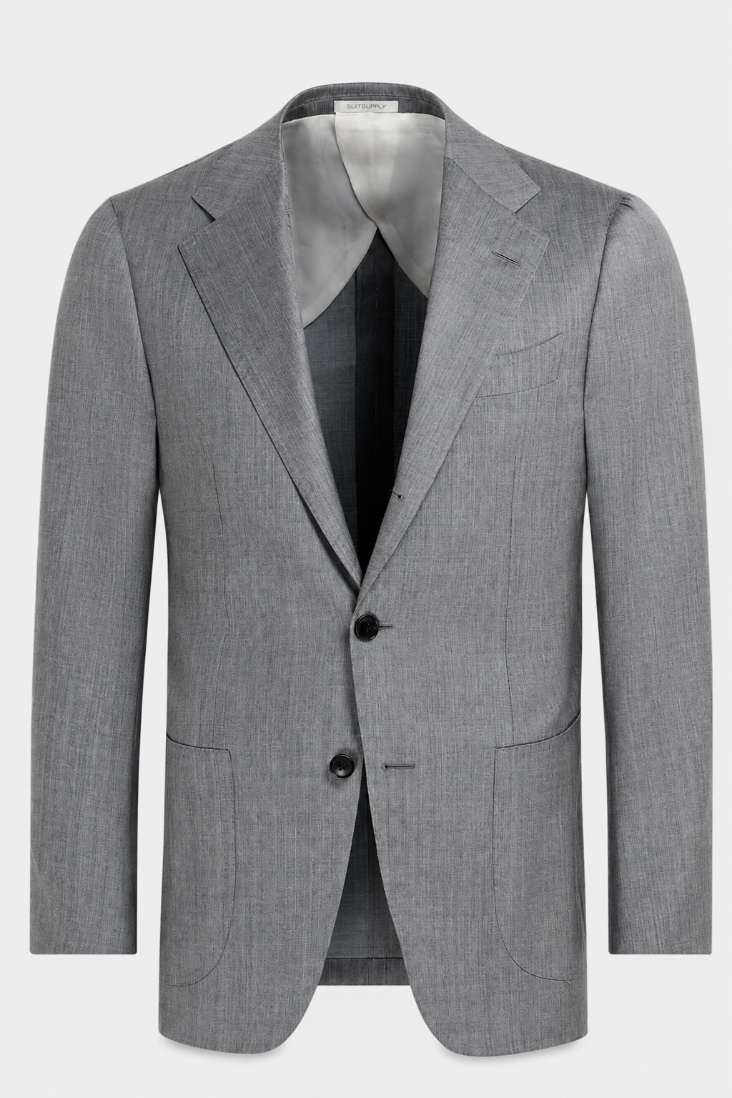 Suitsupply P6441 Havana mid grey herringbone wool-silk suit jacket