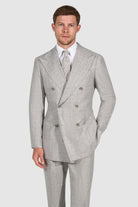 Suitsupply P6536 Gray Check Wool and Cashmere Double-Breasted Suit
