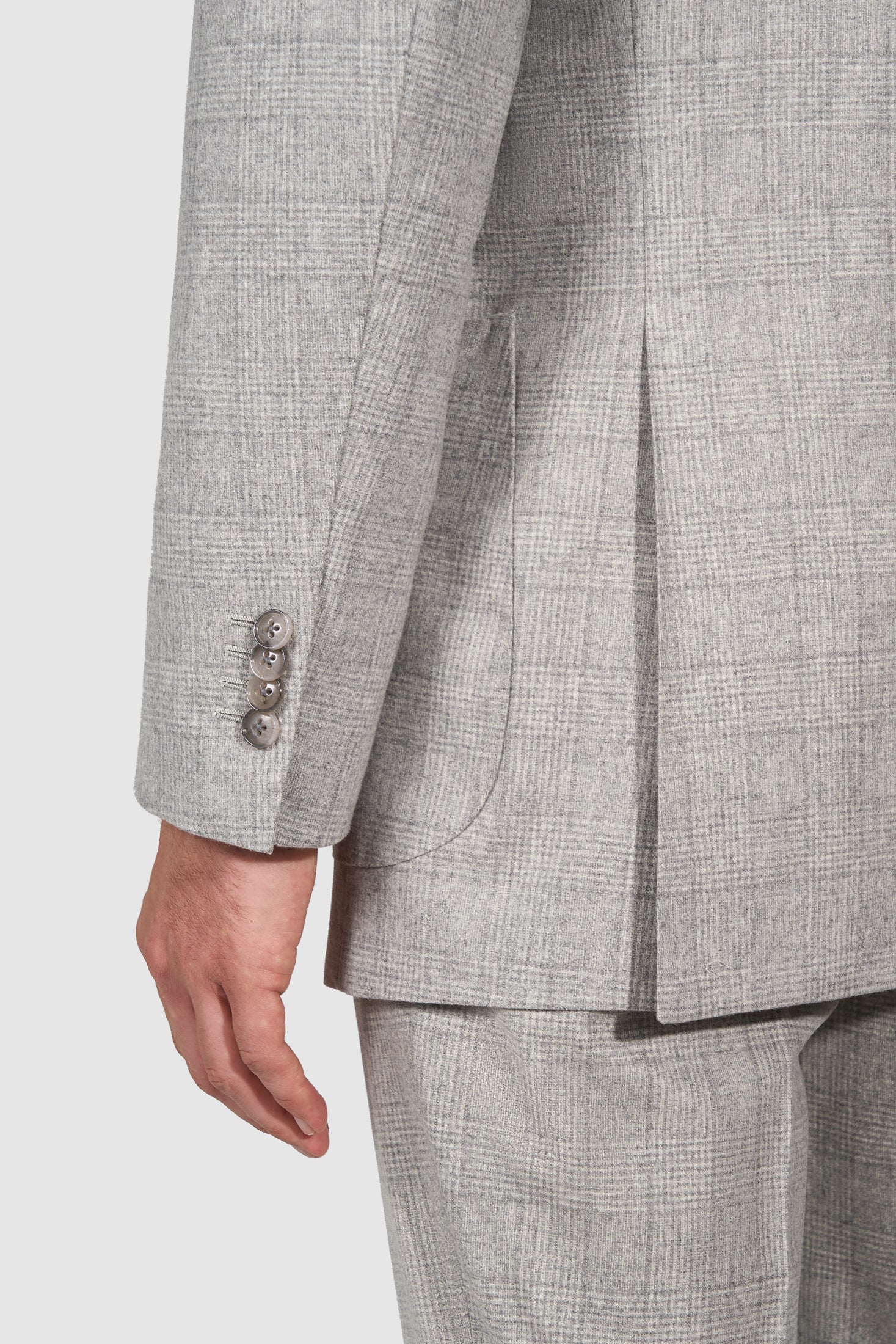 Suitsupply P6536 Gray Check Wool and Cashmere Double-Breasted Suit