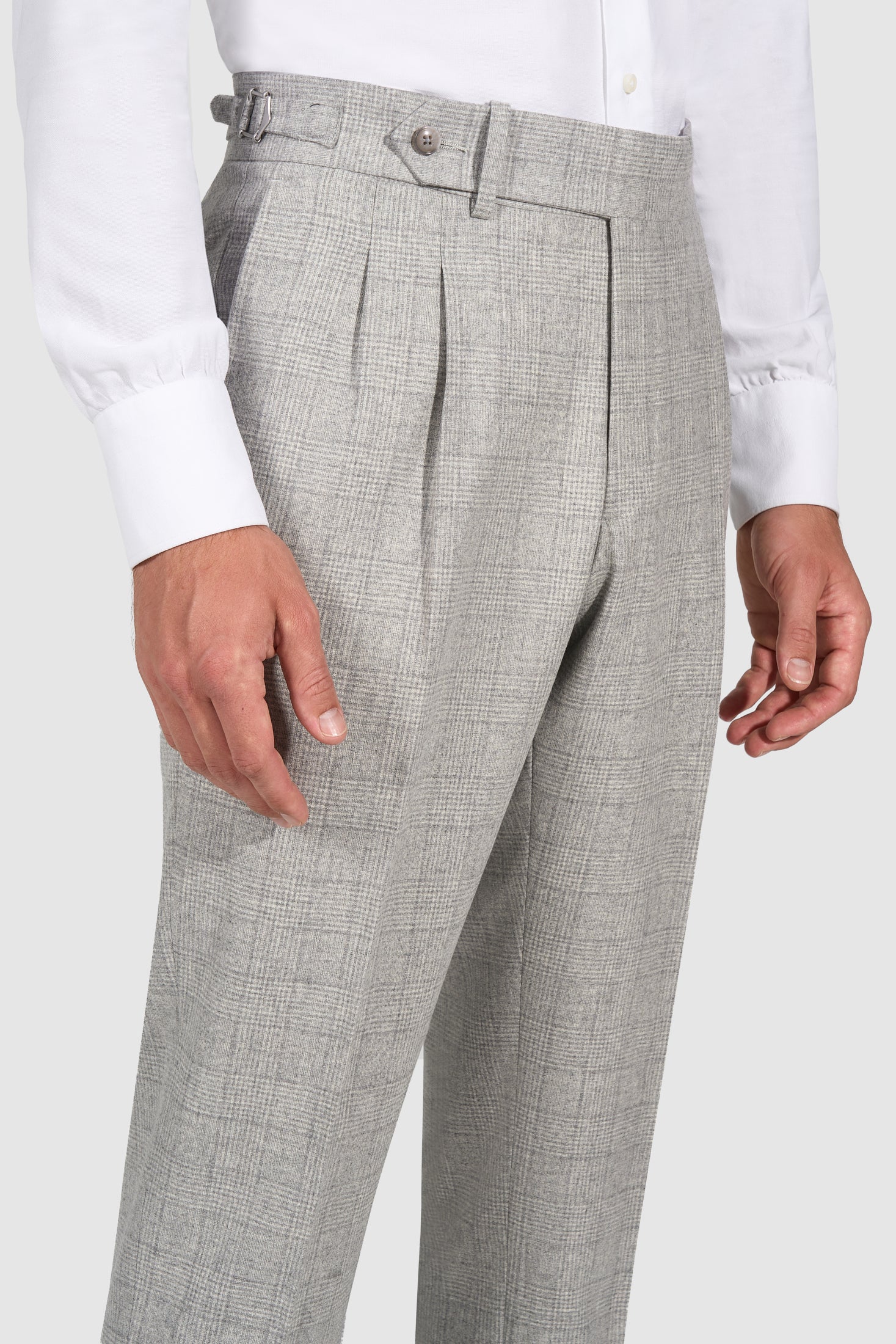 Suitsupply P6536 Gray Check Wool and Cashmere Double-Breasted Suit