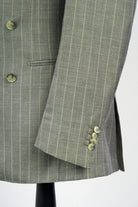 Suitsupply Havana mid-green stripe wool mulberry silk linen suit P6621