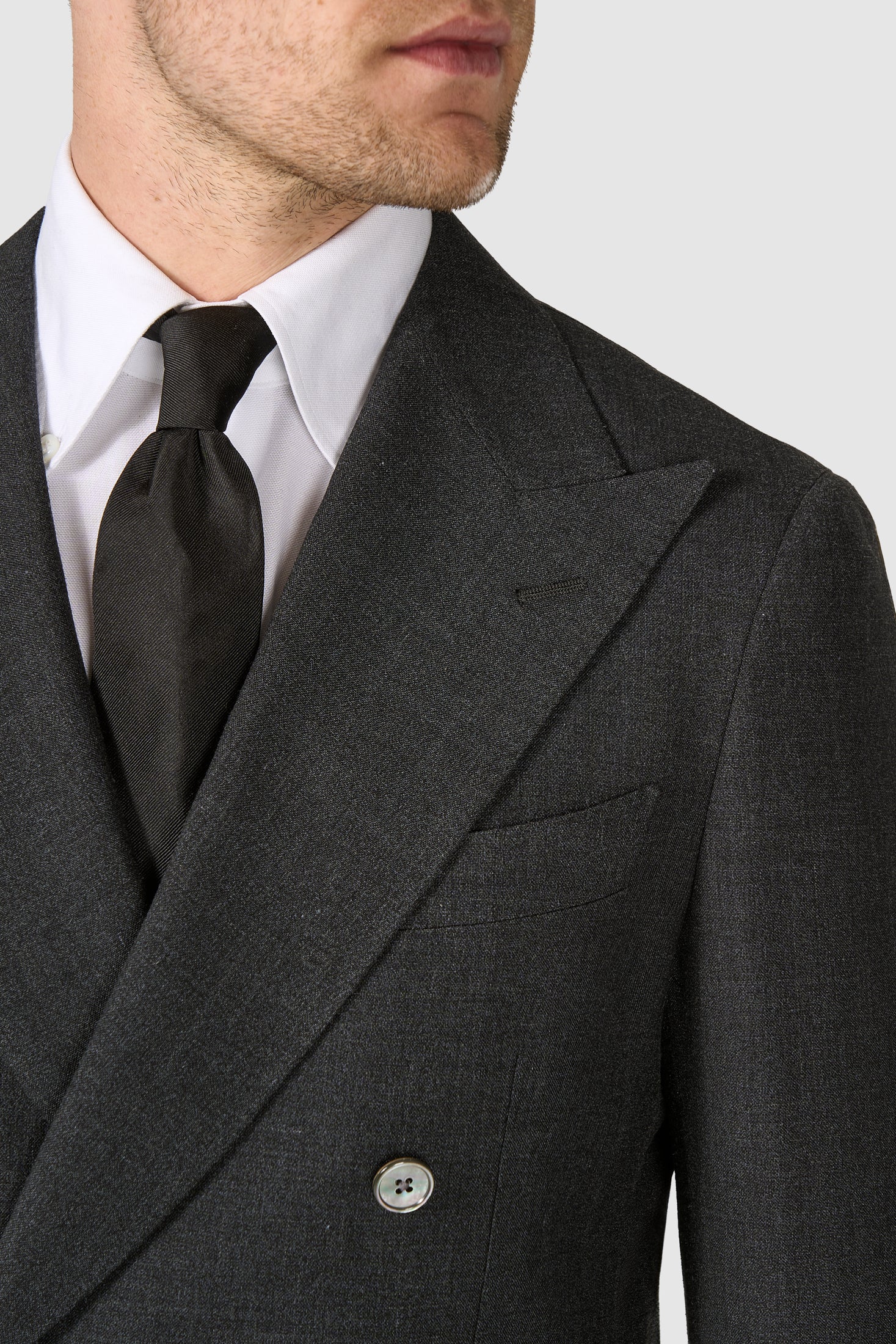 Suitsupply Havana Dark Gray Wool, Silk, Linen DB Suit - All Sizes