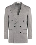Suitsupply P7049 Grey Herringbone Double-Breasted Suit Jacket