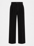 Suitsupply P7117 black corduroy Duca high-rise wide-leg trousers ghost mannequin front view