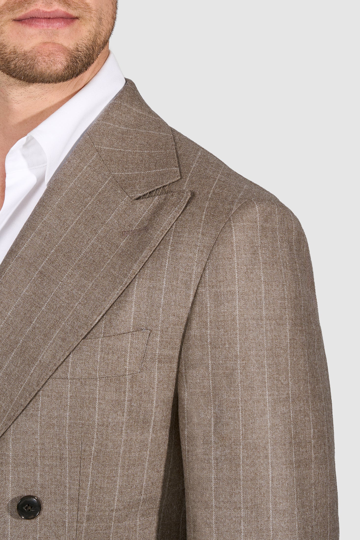 SUITREVIEW Mocha Stripe Suit