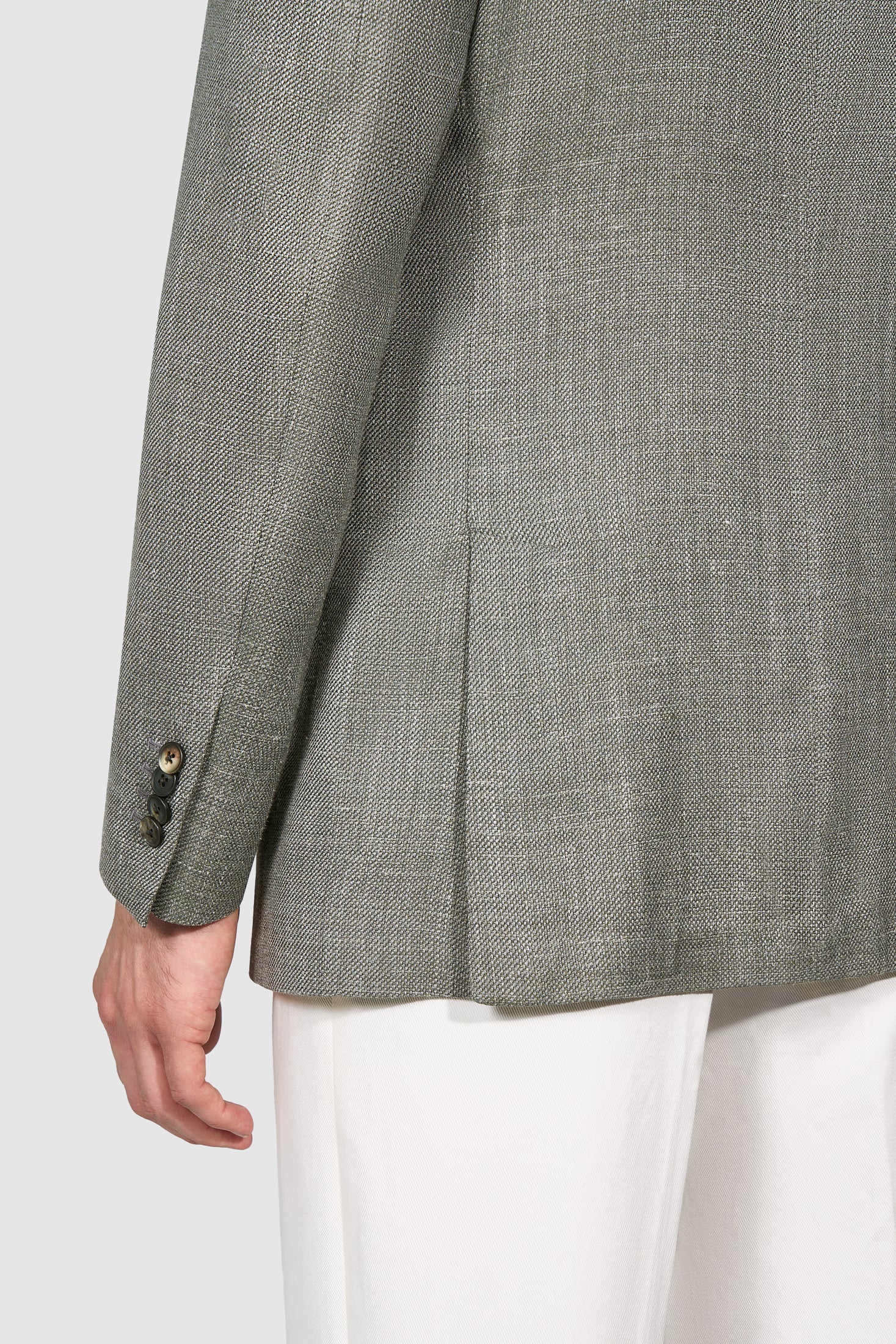 New SUITREVIEW Elmhurst Sage Green Wool, Silk, Linen Half