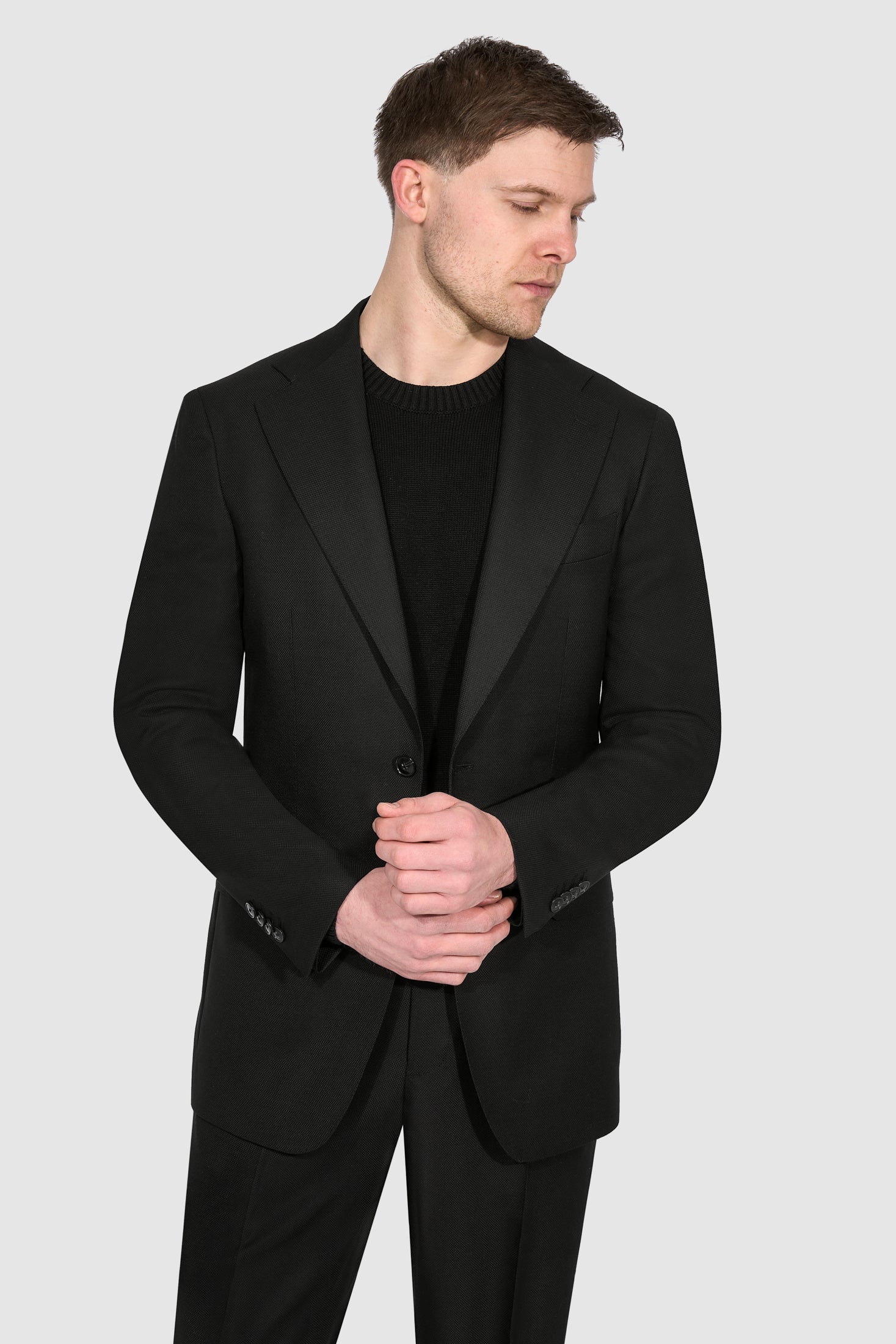 【定番】WOOL 2BUTTON JACKET / BLACK SET UP Black Fine Japanese Wool Blazer - Buck Mason- Modern