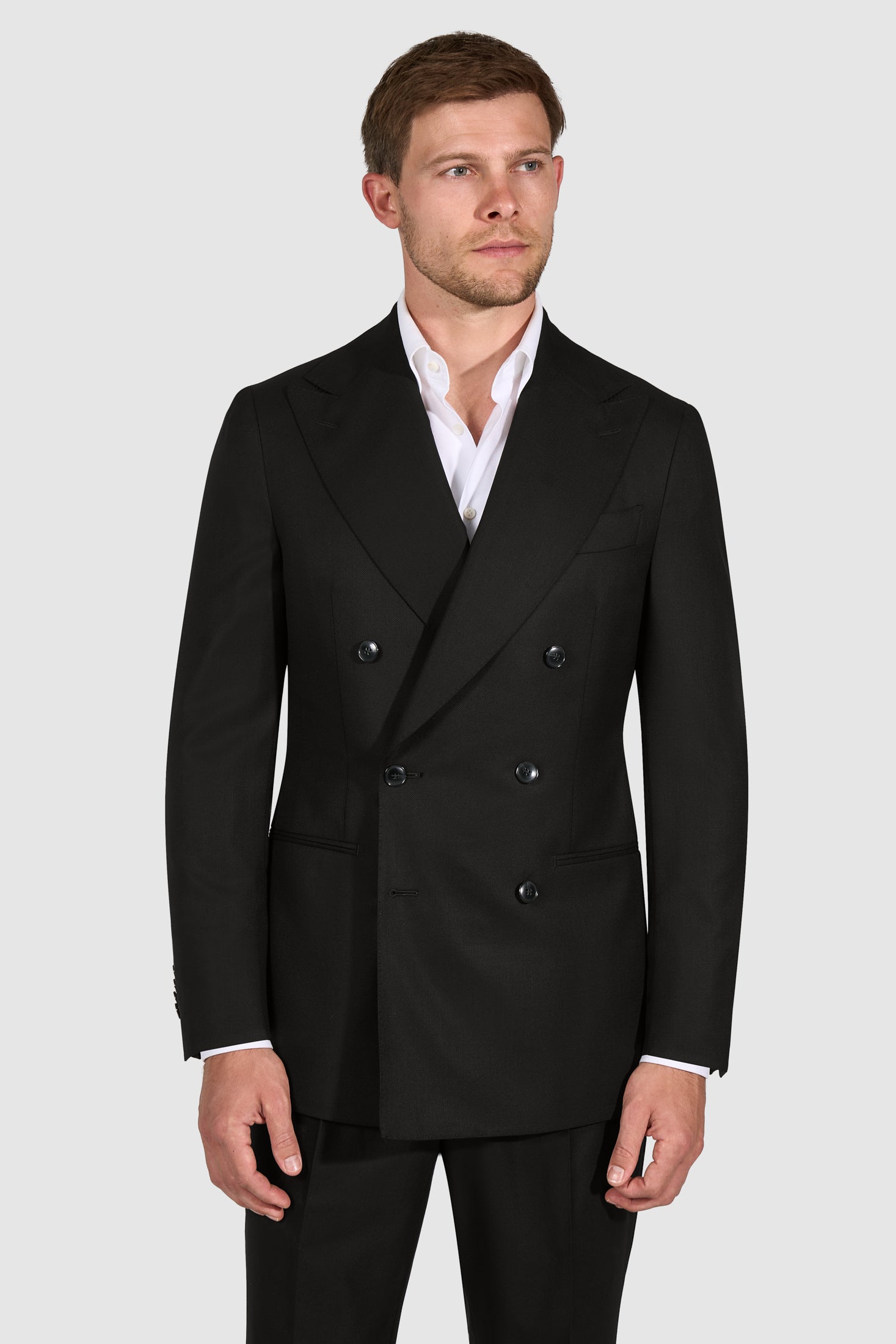 New SUITREVIEW Elmhurst Black Pure Wool Super 130s All Season DB Suit