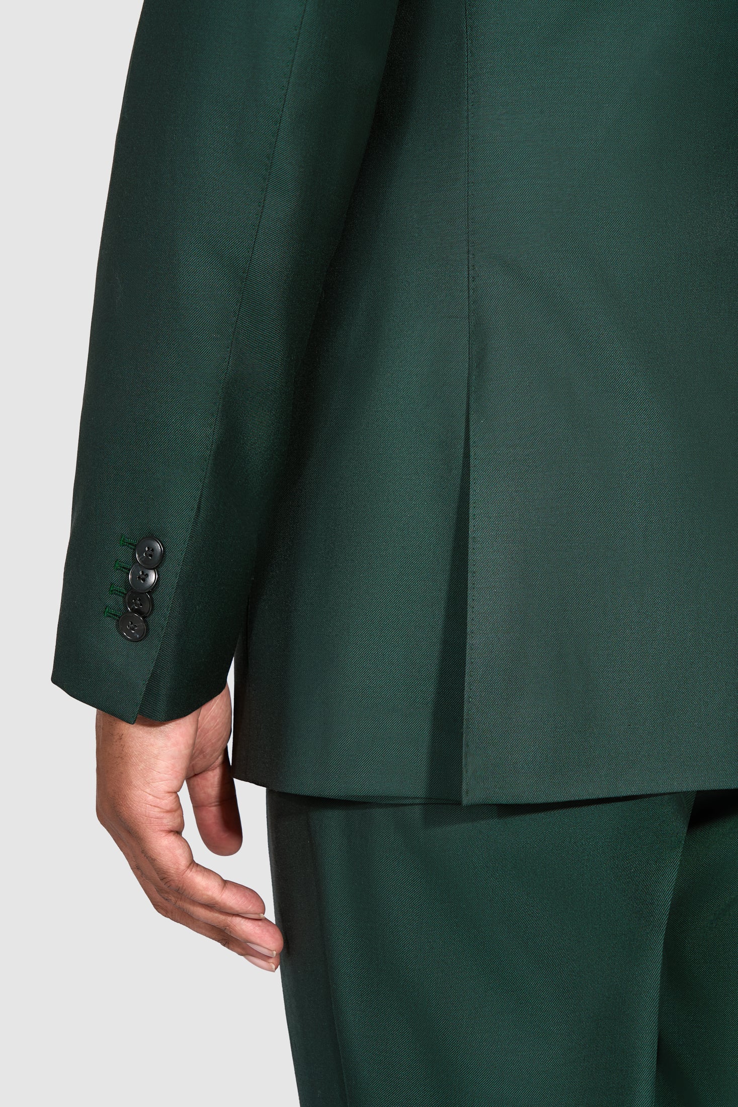 New SUITREVIEW Elmhurst Green Pure Wool Super 130s DB Suit
