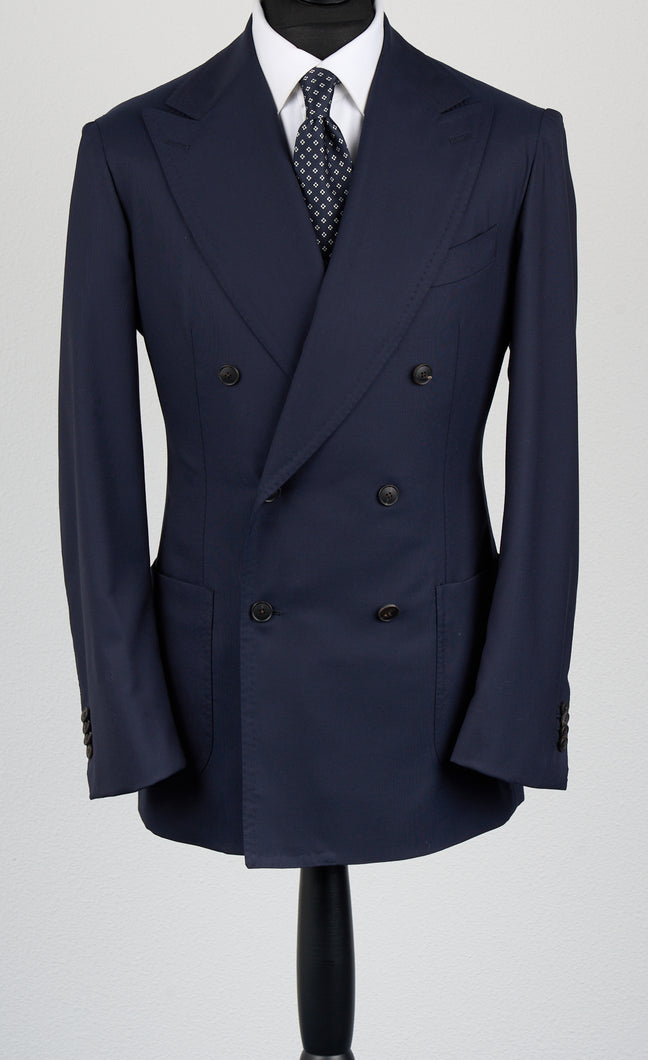Brand New Solid Black Double Breasted Suit 100% Wool Fabric Super 150s Wide Suit Side Vent (pleated or Flat Front Pants)