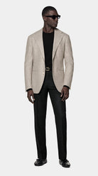 Suitsupply C6901 Roma taupe VBC wool flannel blazer front view